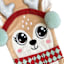 Big Eye Reindeer with Scarf Stocking, 20"