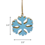 Blue Enamel Snowflake Ornament, 3.5"
