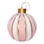 Striped Pink & Gold Ball Ornament, 5"