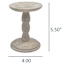 White Brushed Candleholder, 5"