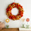 Homespun Harvest Orange Pumpkin Wreath, 18"