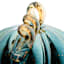 Blue & Green Glass Pumpkin, 4"