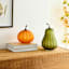 Orange Pumpkin with Brass Finish Stem, 7.5"