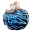 Blue Swirl Glass Pumpkin, 4"