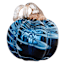 Blue Swirl Glass Pumpkin, 4"