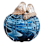 Blue Swirl Glass Pumpkin, 4"