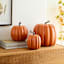 Orange Paper Mache Pumpkin, 6.7"