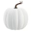 White Paper Mache Pumpkin, 6.7"