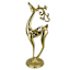 Gilded Evergreen Metal Gold Deer on Base, 19"