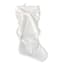 White Denim Stocking with Bow, 20"
