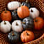 12-Count Grey, Orange & White Pumpkins
