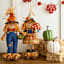 Standing Scarecrow with Pumpkin, 17.5"