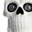 Hey Boo! White Skull Head with LCD Heart Shaped Moving Eyes, 10"