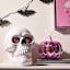 Hey Boo! White Skull Head with LCD Heart Shaped Moving Eyes, 10"