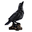 Midnight Shadows Crow Stand on Stump, 14.8"