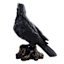 Midnight Shadows Crow Stand on Stump, 14.8"