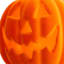 Hey Boo! Orange Flocked Pumpkin with Light, 5.5"
