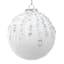 White Velvet Beaded Ball Ornament