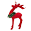Classic Christmas Red Flocked Deer Ornament, 5.1"