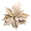 Metallic Velvet Poinsettia with Clip, 9"