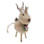 Homespun Red Brown Deer with Bow Ornament, 7.48"