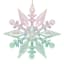 Iridescent, Pink, & Green Snowflake Ornament, 4.4"