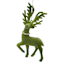 Gilded Evergreen Green Flocked Deer Ornament, 5.9"