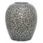 Grey Embossed Ceramic Vase, 11.4"