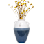 White and Blue Ceramic Vase with Handles, 13.4"