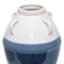 White and Blue Ceramic Vase with Handles, 13.4"