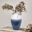 White and Blue Ceramic Vase with Handles, 13.4"