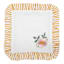 Set of 4 Ruffle Floral Embroidered Cocktail Napkins, 6"