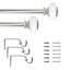 Tyson 3/4" Clear Nickel Square Curtain Rod, 28-48"