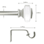Tyson 3/4" Clear Nickel Square Curtain Rod, 28-48"