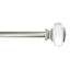 Tyson 3/4" Clear & Nickel Square Curtain Rod, 84-120"