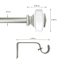 Tyson 3/4" Clear & Nickel Square Curtain Rod, 84-120"