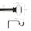 Tyson 3/4" Clear & Bronze Square Curtain Rod, 84-120"