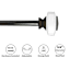 Tyson 3/4" Clear & Bronze Square Curtain Rod, 84-120"