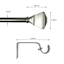 Parker 3/4" Pewter Trumpet Curtain Rod, 48-84"