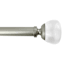Preston 1" Clear & Silver Round Curtain Rod, 72-120"
