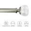 Preston 1" Clear & Silver Round Curtain Rod, 72-120"