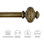 Atlanta 1" Wood Finish Urn Style Metal Curtain Rod, 18-36"