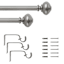 1" Pewter Knob Curtain Rod, 36-72"