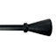 1" Black Textured Cone Curtain Rod, 36-72"