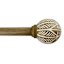 1" Wood Finish Etched Ball Curtain Rod, 18-36"