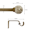 1" Wood Finish Etched Ball Curtain Rod, 18-36"