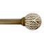 1" Wood Finish Etched Ball Curtain Rod, 36-72"