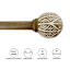1" Wood Finish Etched Ball Curtain Rod, 36-72"