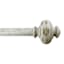 Atlanta 1" White Wood Urn Style Curtain Rod, 72-120"