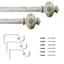 Atlanta 1" White Wood Urn Style Curtain Rod, 72-120"